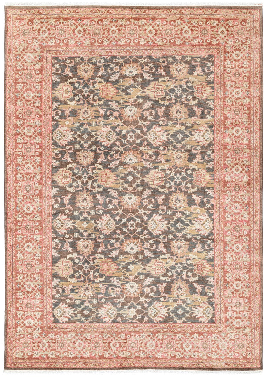 Hand Knotted/Gypsy Oasis/Black/Salmon