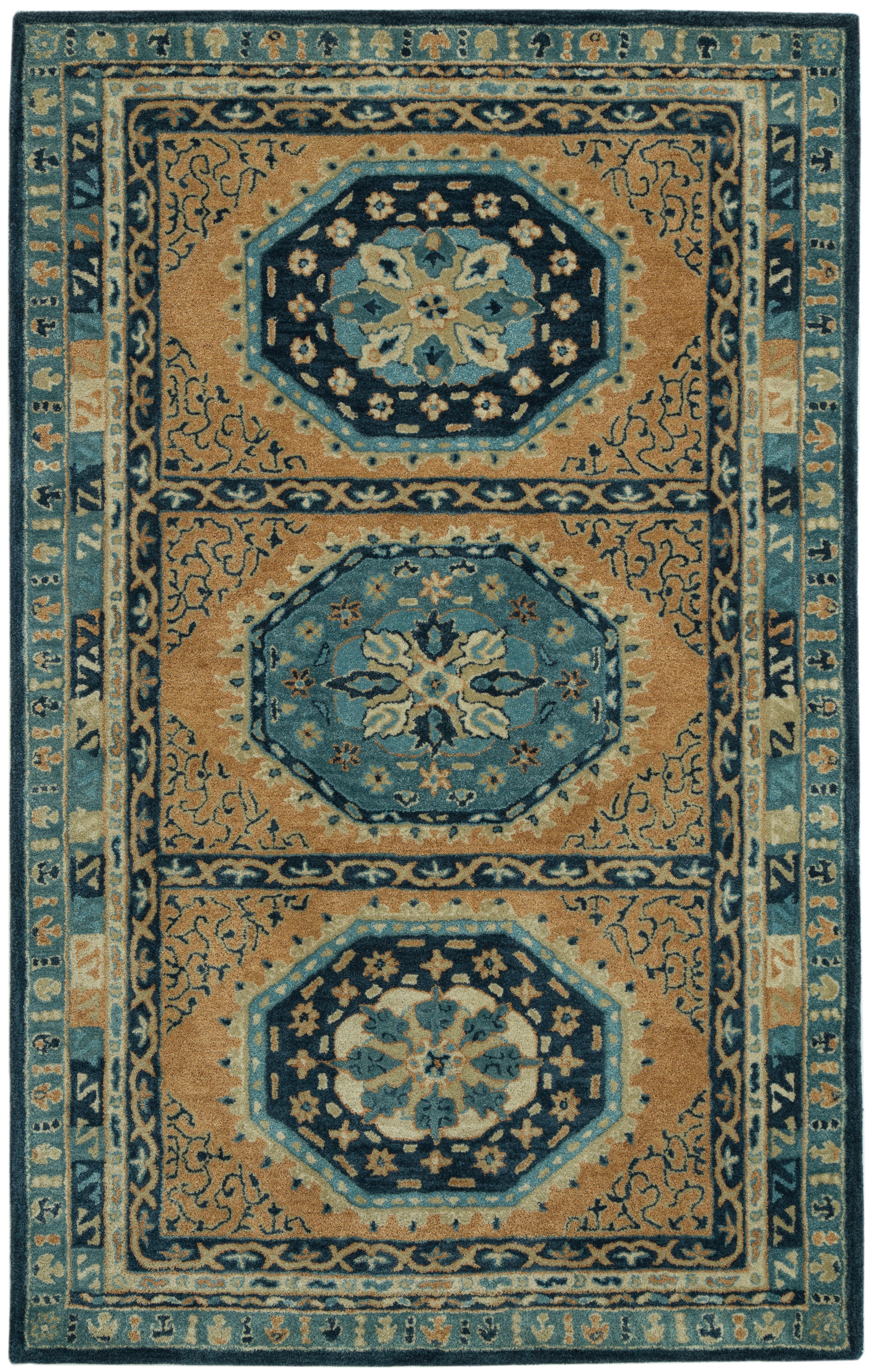 Hand Tufted/Amber/Coral