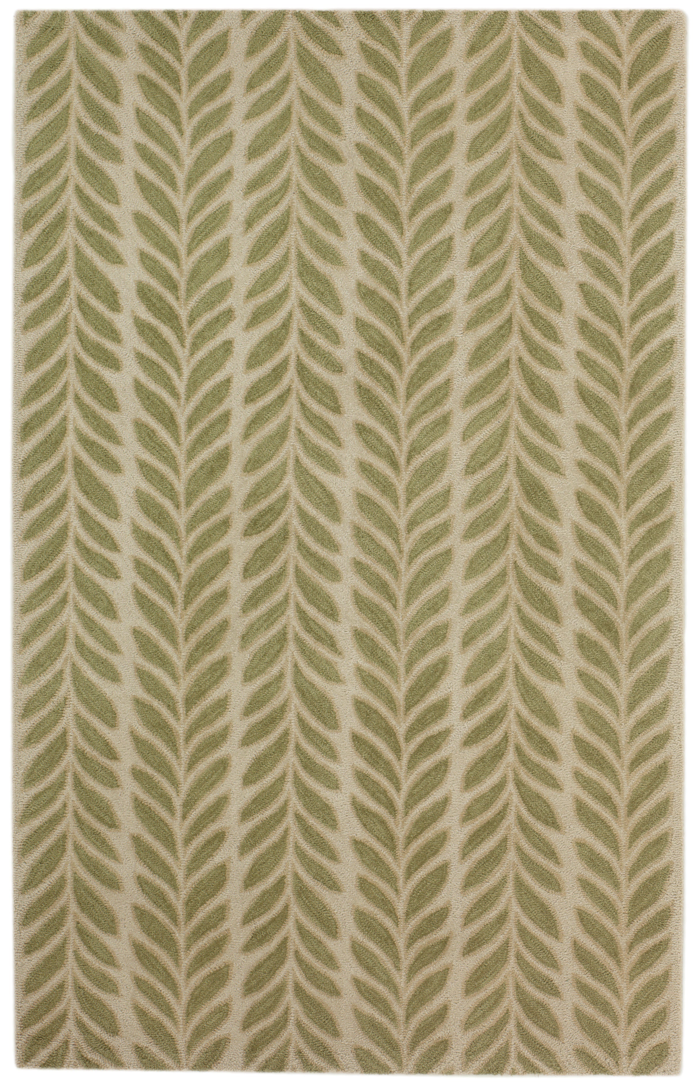 Hand Tufted/Leaf Runway Rug Rug/Ivory