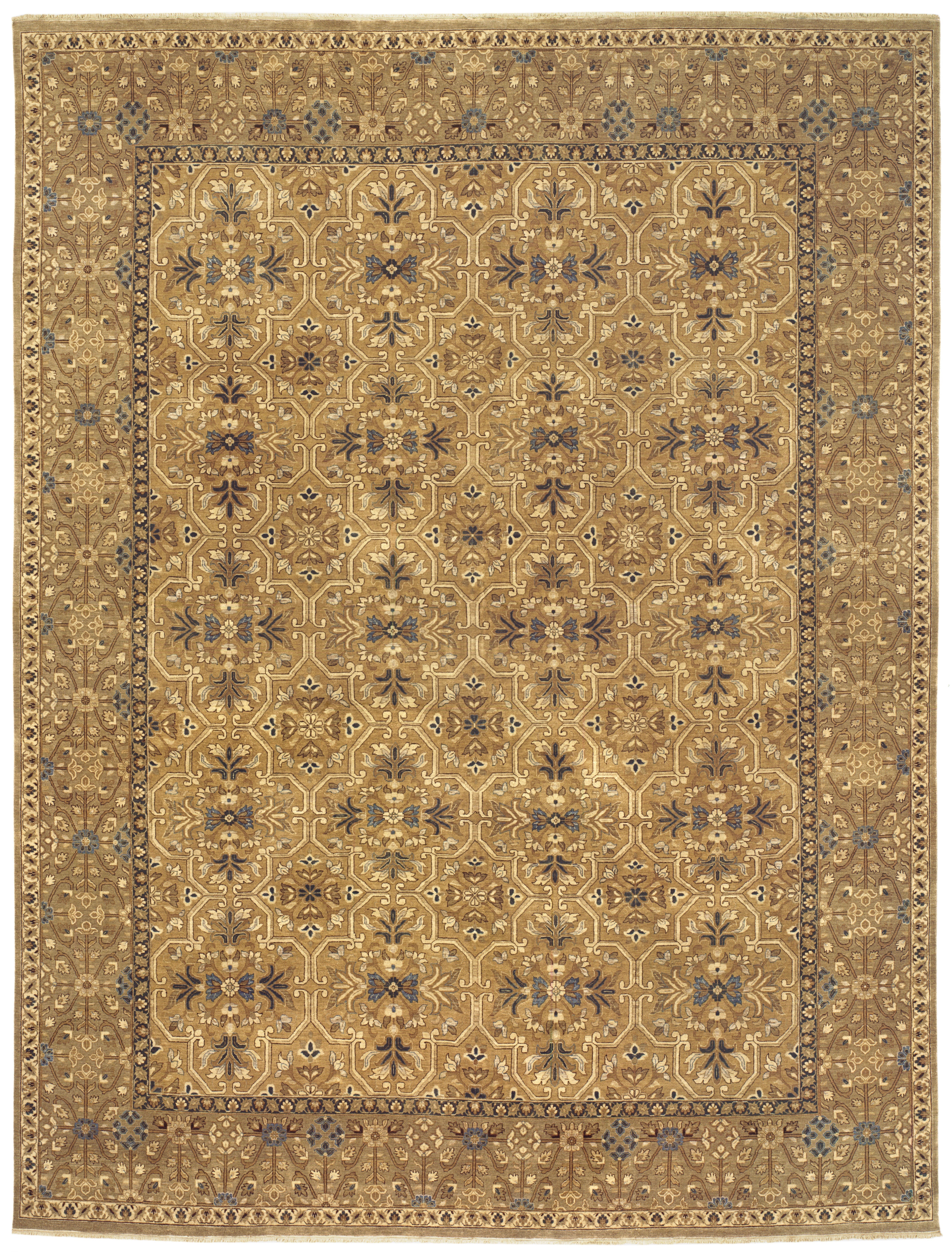 Hand Knotted/Kashgan/Gold