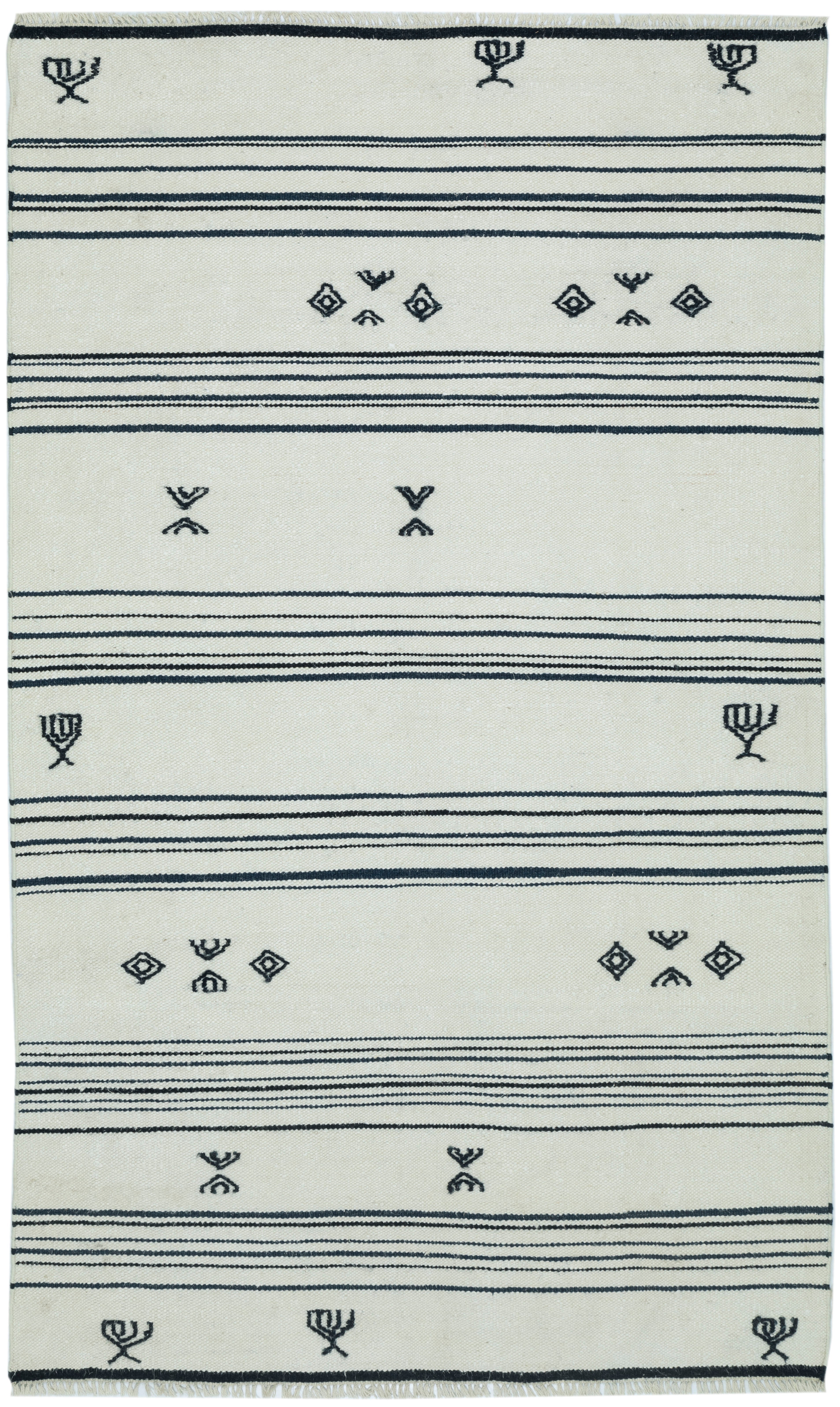 Flat Weave/Stripes-i/Ivory