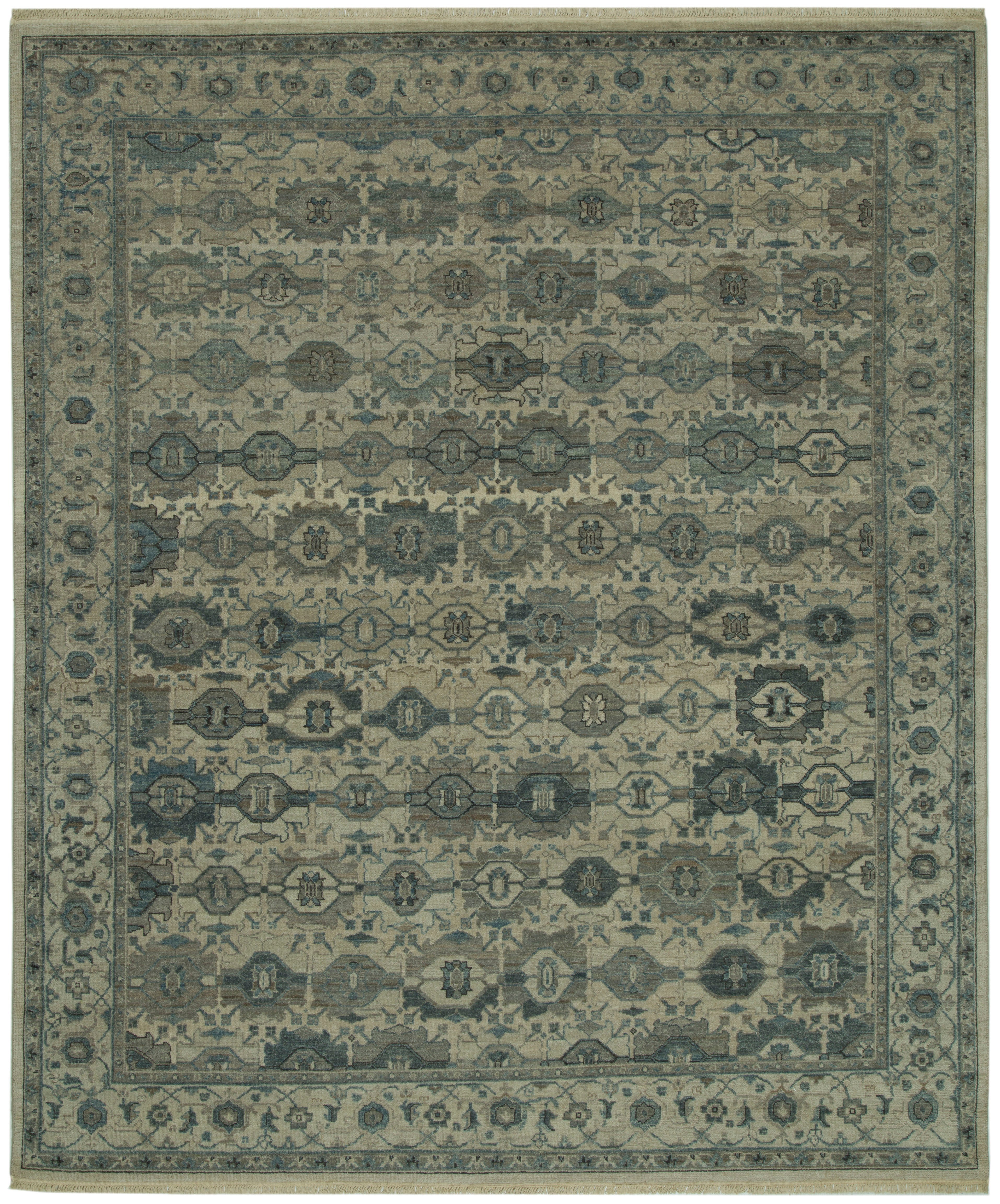 Hand Knotted/Kazak/Blue Grey