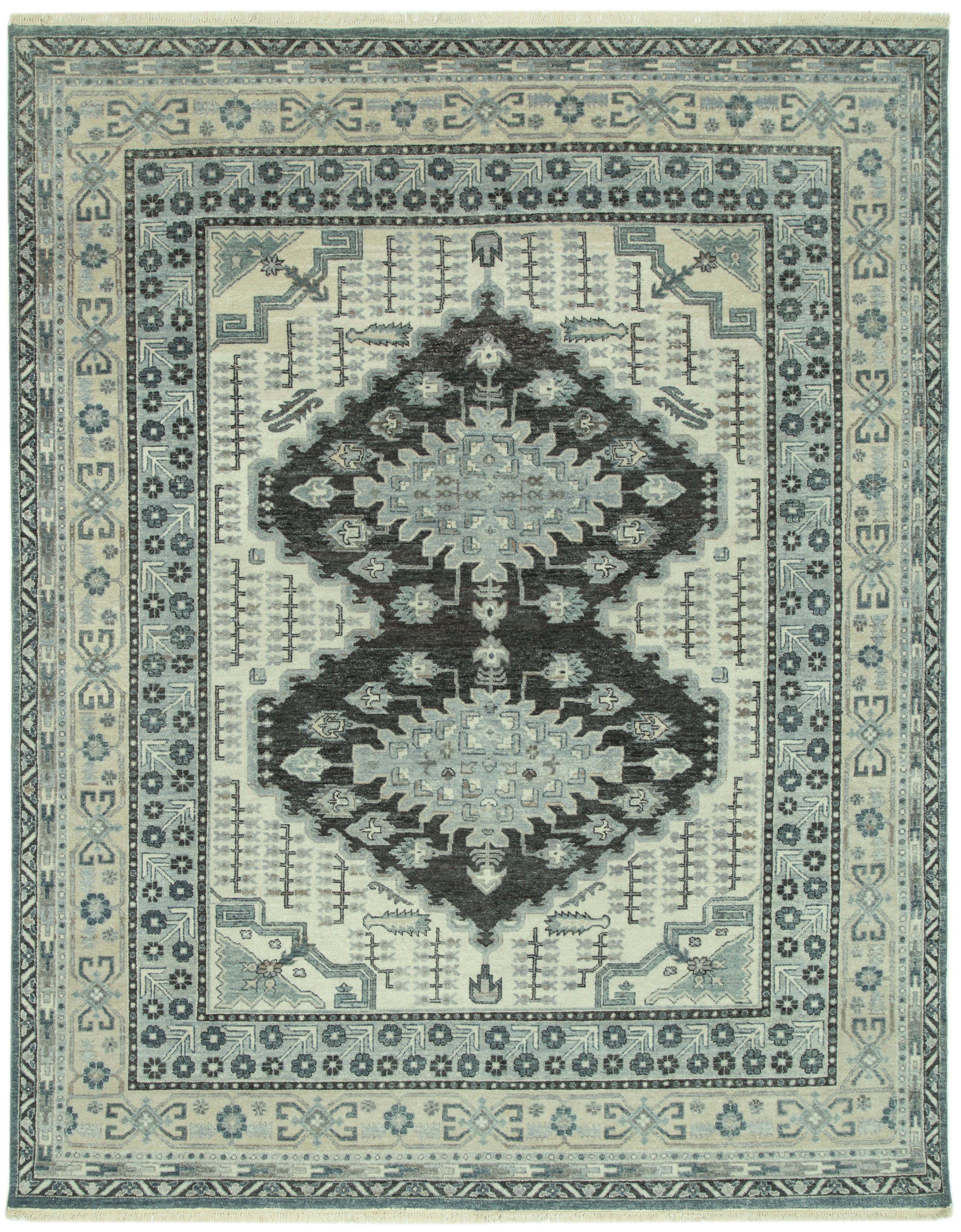 Hand Knotted/Sivas/Ivory Blue