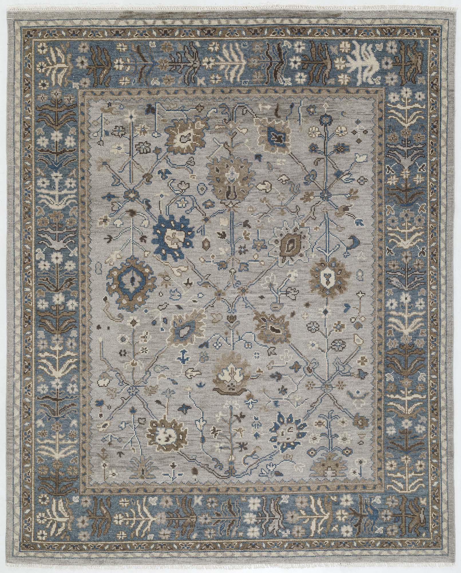Hand Knotted/Oushak Rug-31265/Blue