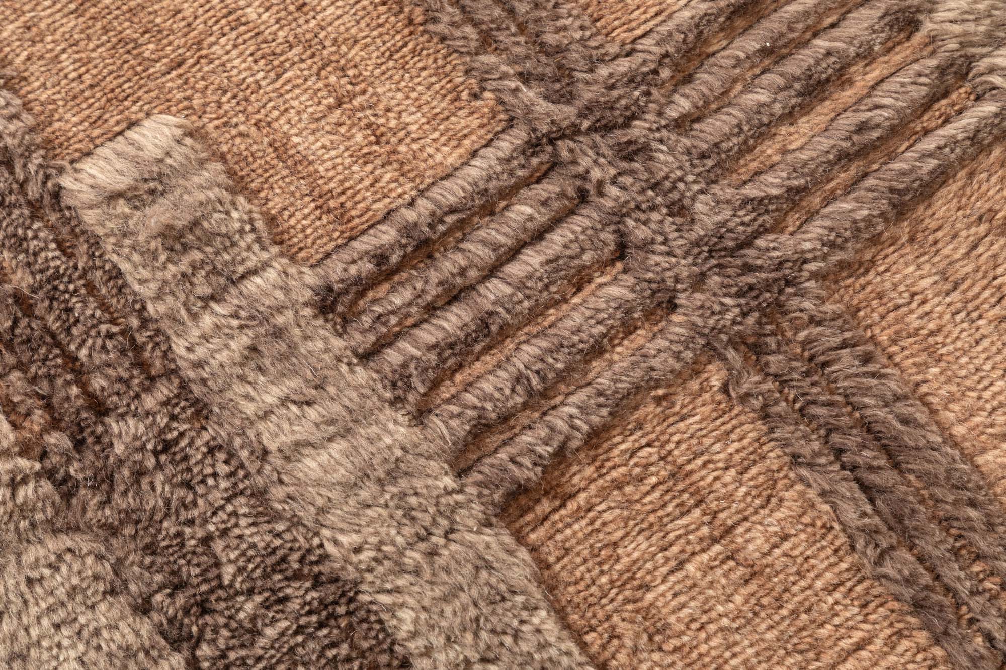 Hand Tufted/Jacquard Handloom Geo Shag/Epair Rug/Rust