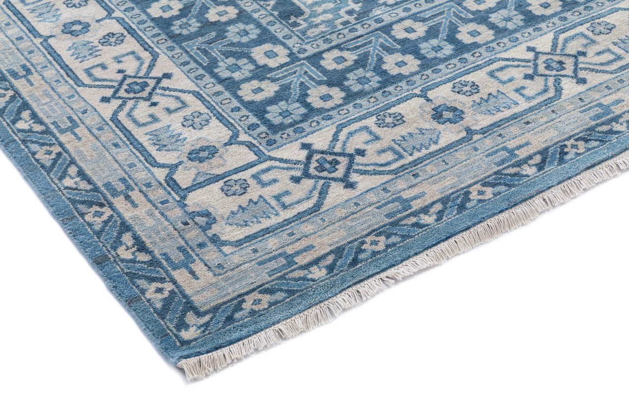 Hand Knotted/Karabagh/Lt Blue/Blue