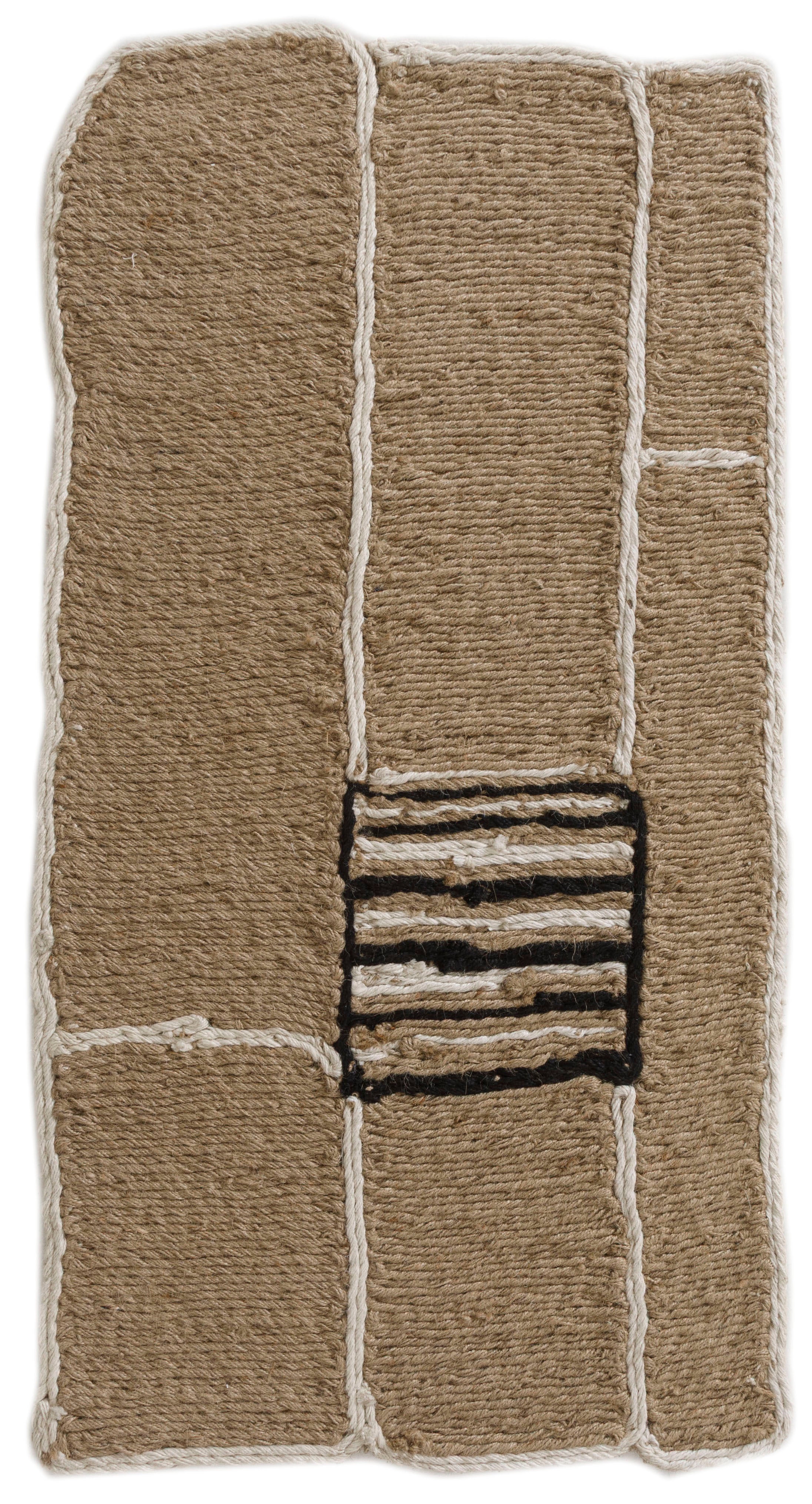 Dhurrie-Brutalist Jute Wall Art 1-Natural