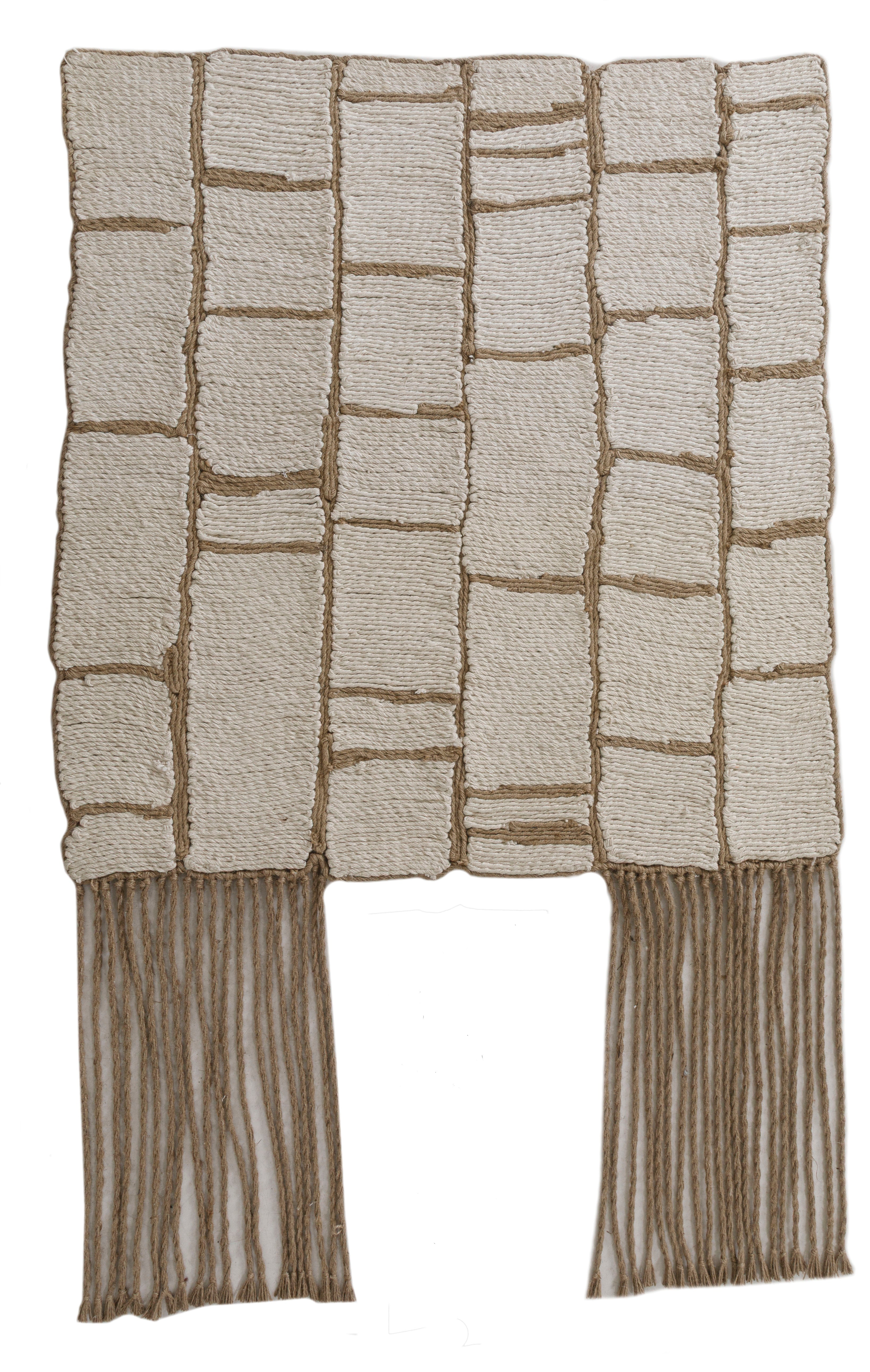 Dhurrie-Brutalist Jute Wall Art 2-Natural