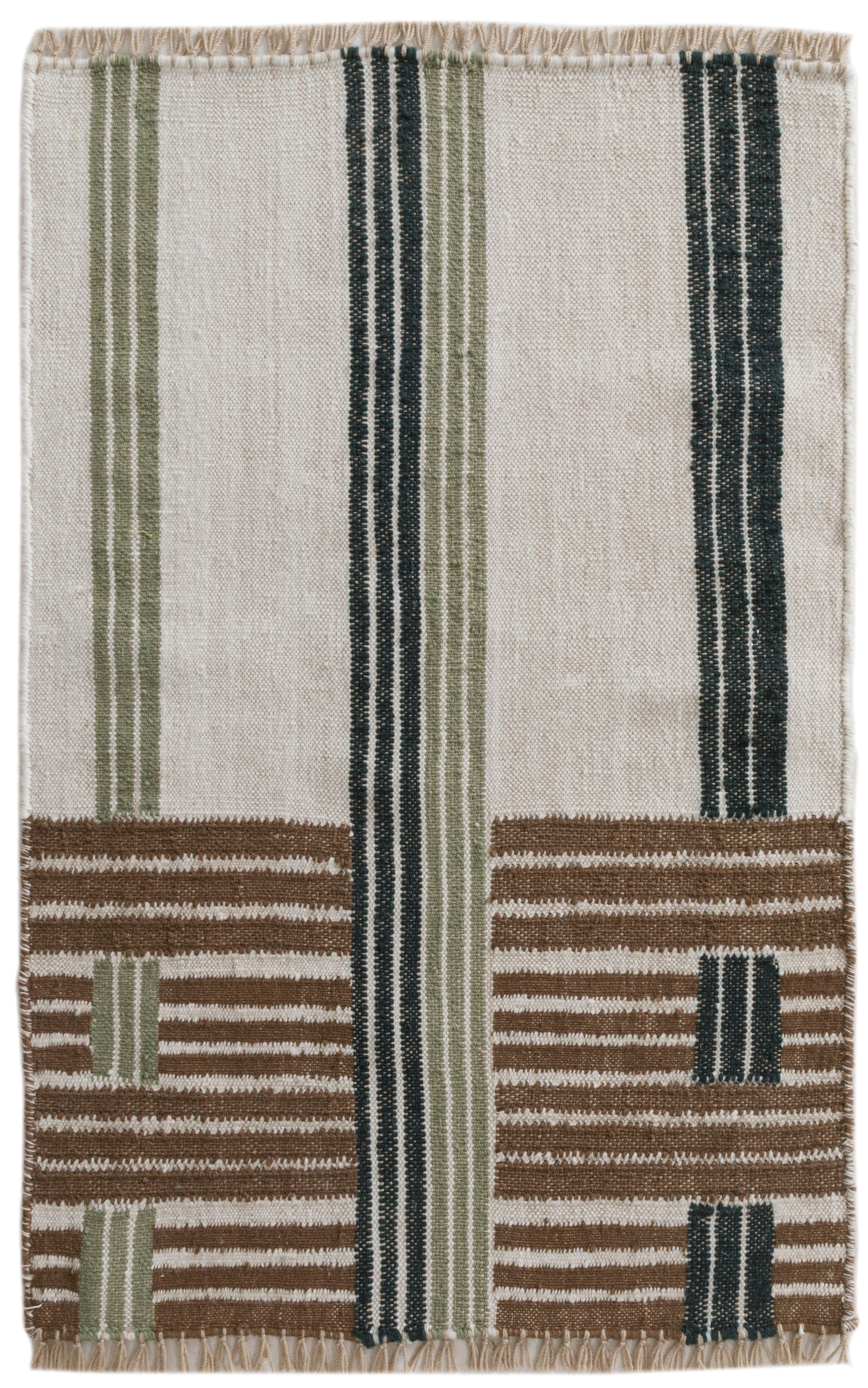 Dhurrie-Modern Graphic Wall Art 3-Ivory