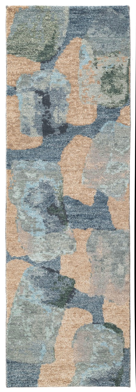 Hand Knotted/Abstract Oasis Rug R/Blue