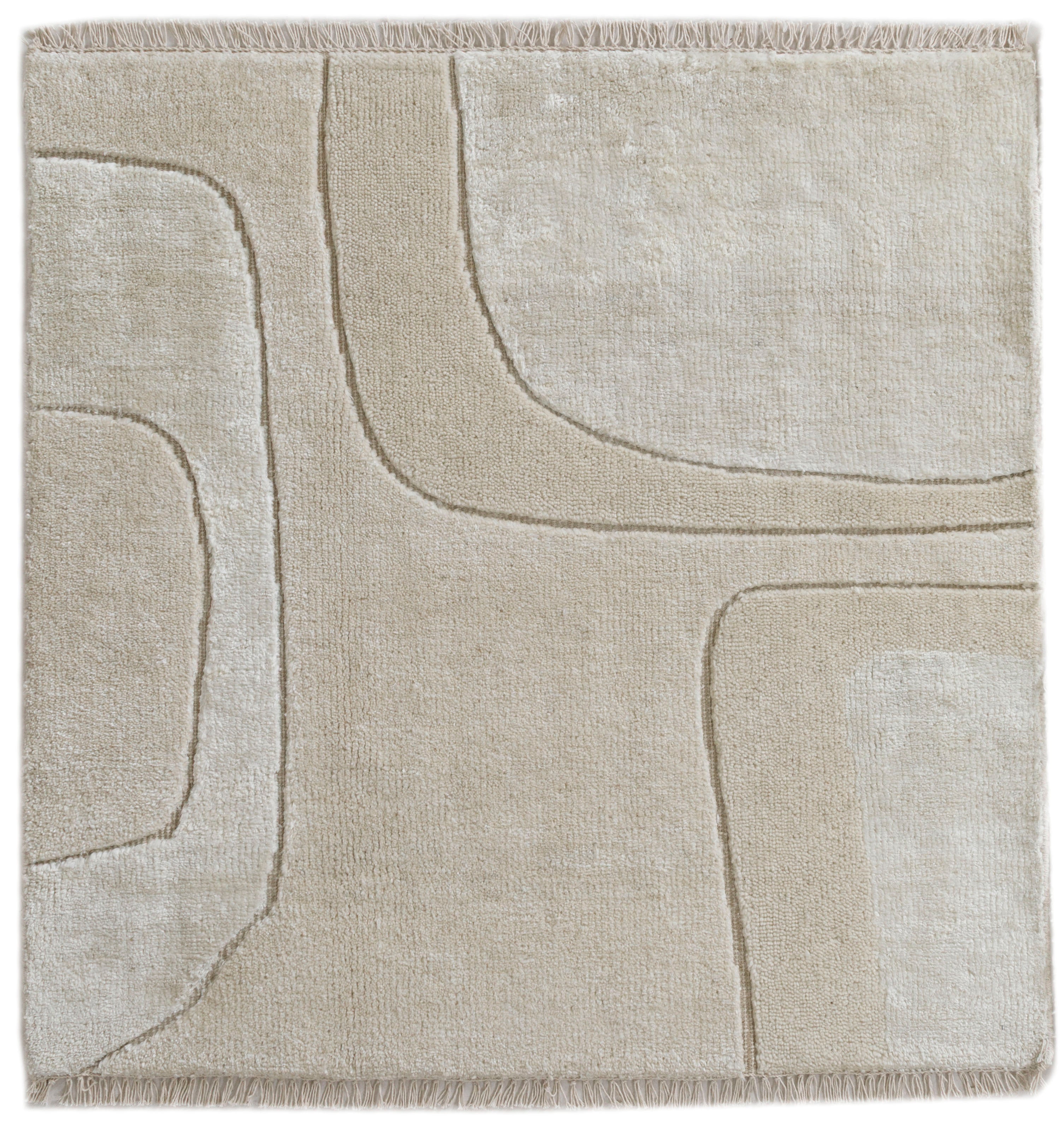 Hand Knotted-Wall Art 1-Ivory